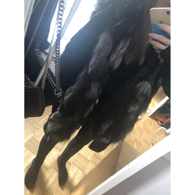 Pre-owned Barbed Black Fur Coat