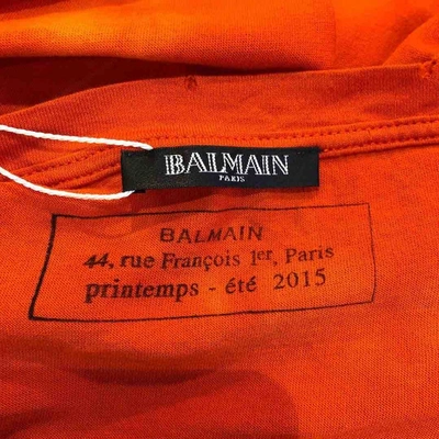 Pre-owned Balmain Orange Cotton Dress