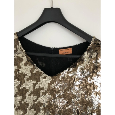 Pre-owned Ashish Glitter Mid-length Dress In Gold