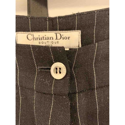 Pre-owned Dior Wool Large Pants In Anthracite