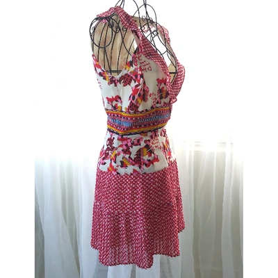 Pre-owned Saloni Silk Mini Dress In Multicolour