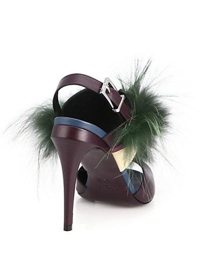 Shop Fendi Bugs Fox Fur & Leather Sandals In Multicolor