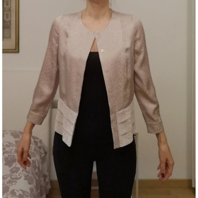 Pre-owned Emporio Armani Beige Silk Jacket