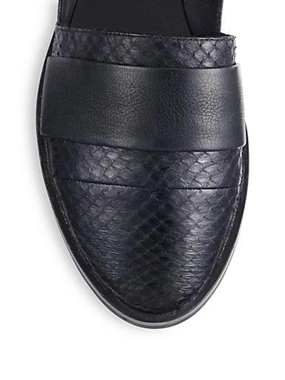 Shop Vince Mason Snakeskin & Leather Flats In Black