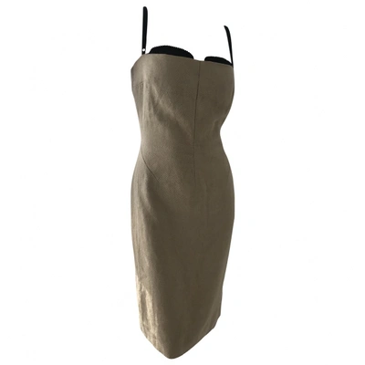 Pre-owned Dolce & Gabbana Mid-length Dress In Beige