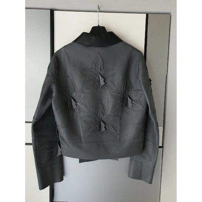 Pre-owned Fendi Grey Leather Jacket