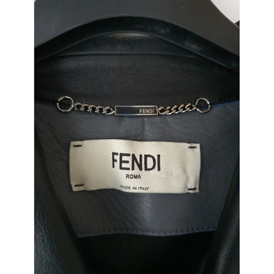 Pre-owned Fendi Grey Leather Jacket