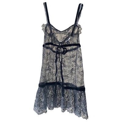 Pre-owned Chanel Lace Mini Dress In Black