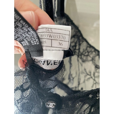 Pre-owned Chanel Lace Mini Dress In Black