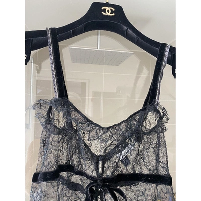 Pre-owned Chanel Lace Mini Dress In Black