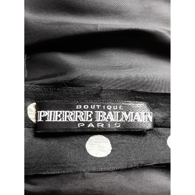 Pre-owned Pierre Balmain Silk Mid-length Dress In Navy