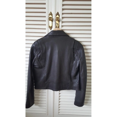 Pre-owned Maje Brown Leather Leather Jacket