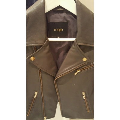 Pre-owned Maje Brown Leather Leather Jacket
