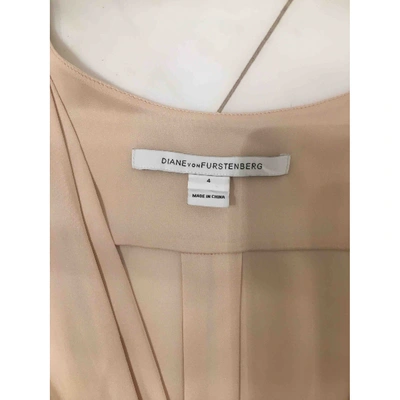 Pre-owned Diane Von Furstenberg Beige Silk Dress
