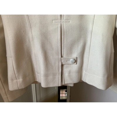 Pre-owned Patrizia Pepe Wool Peacoat In White