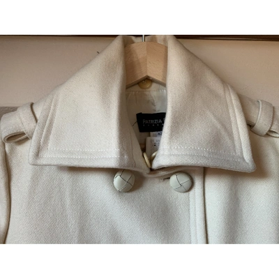 Pre-owned Patrizia Pepe Wool Peacoat In White