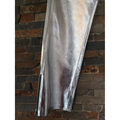 Pre-owned Isabel Marant Étoile Silver Leather Trousers