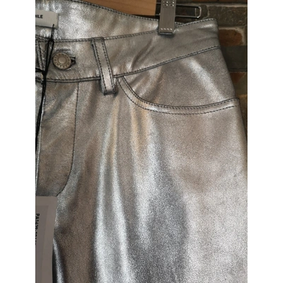 Pre-owned Isabel Marant Étoile Silver Leather Trousers