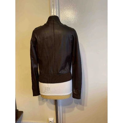 Pre-owned Max & Moi Leather Biker Jacket In Brown