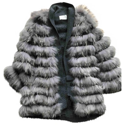 Pre-owned Yves Salomon Grey Fur Coat