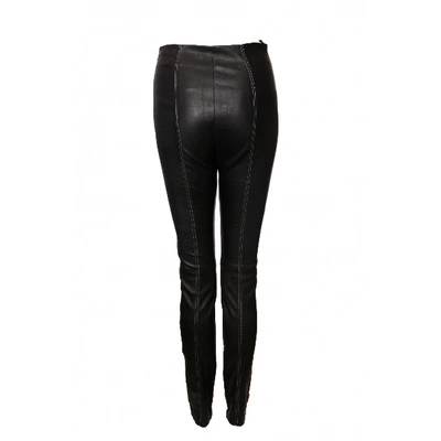 Pre-owned Alexander Wang T Leather Trousers In Black