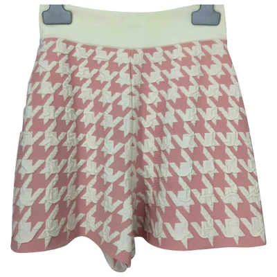 Pre-owned Alexander Mcqueen Wool Mini Short In Pink