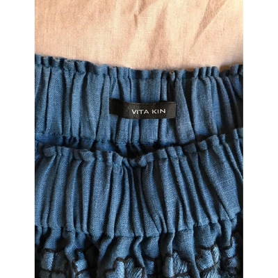 Pre-owned Vita Kin Linen Mini Dress In Blue