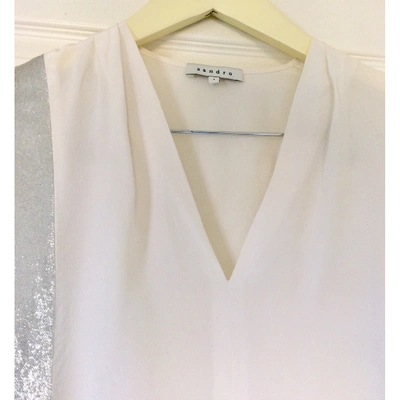 Pre-owned Sandro White Silk  Top