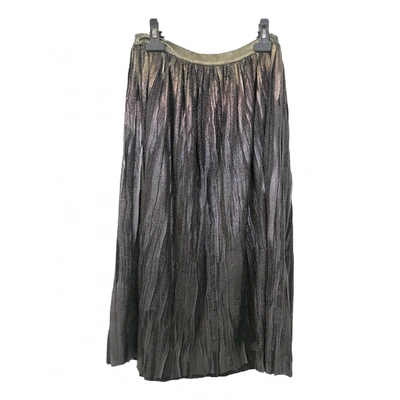 Pre-owned Ferragamo Mid-length Skirt In Metallic