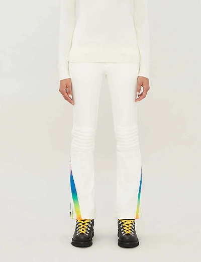 Shop Perfect Moment Chevron Flared Shell Trousers In Rainbow