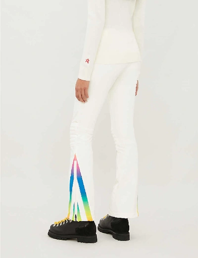 Shop Perfect Moment Chevron Flared Shell Trousers In Rainbow