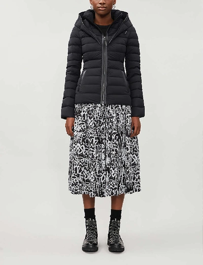 Shop Mackage Andrea Quilted Stretch Shell-down Jacket In Black