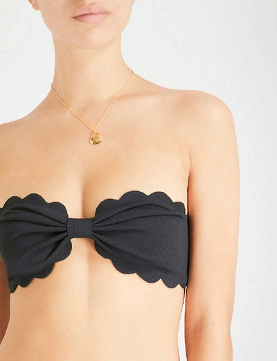 Shop Marysia Antibes Scalloped Bikini Top In Coconut