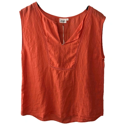 Pre-owned Hartford Linen Vest In Orange