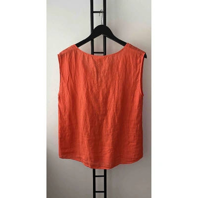 Pre-owned Hartford Linen Vest In Orange