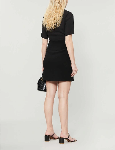 Shop Claudie Pierlot Wrap-over Crepe Mini Dress