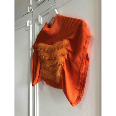 Pre-owned Fendi Orange Fox Jacket