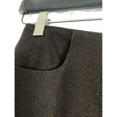 Pre-owned Miu Miu Wool Straight Pants In Brown