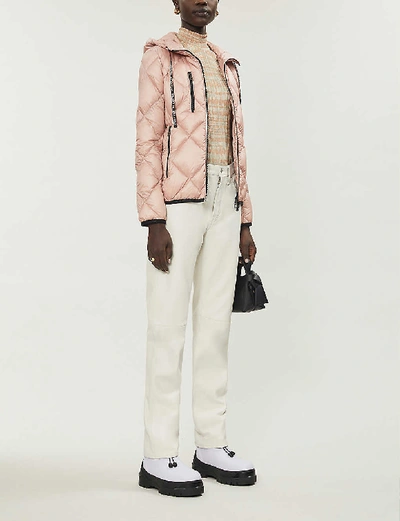 Shop Moncler Oulx Hooded Shell-down Jacket In Pink
