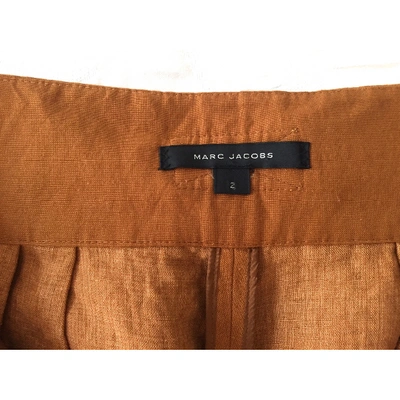 Pre-owned Marc Jacobs Linen Carot Pants In Camel