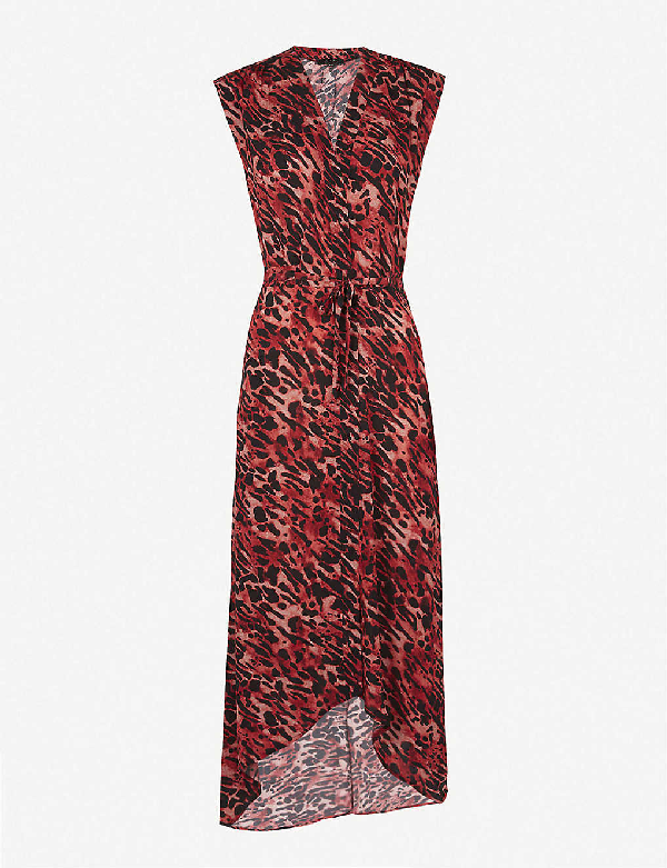 red leopard print maxi dress
