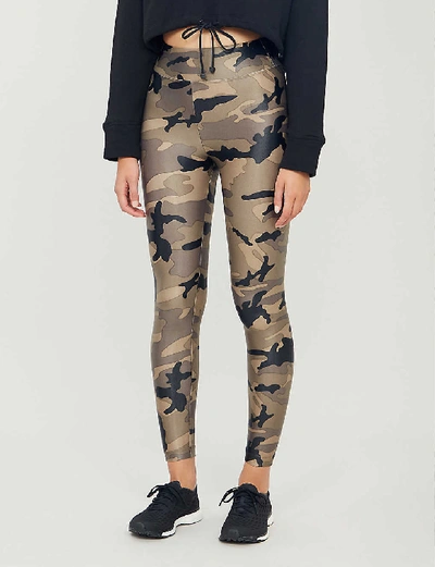 Shop Koral Camouflage-print Lustrous High-shine Stretch-jersey Leggings