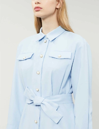 Shop Sandro Estel Woven Shirt Dress In Blue Sky