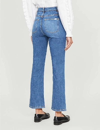 Shop Maje Passion Slim-fit Straight High-rise Jeans In Blue