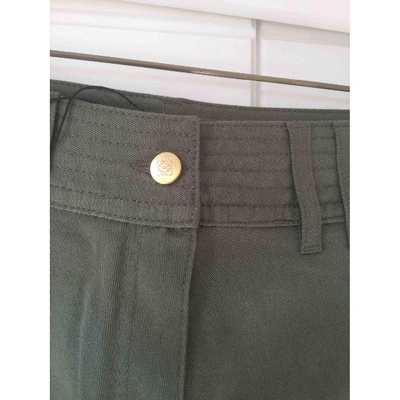 Pre-owned Loewe Khaki Cotton Trousers