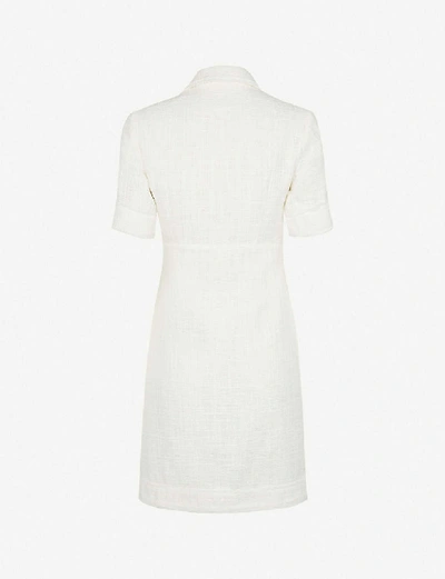 Shop Claudie Pierlot Double-breasted Cotton-blend Tweed Mini Jacket Dress In Ecru