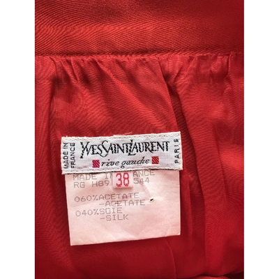 Pre-owned Saint Laurent Silk Mid-length Skirt In Red