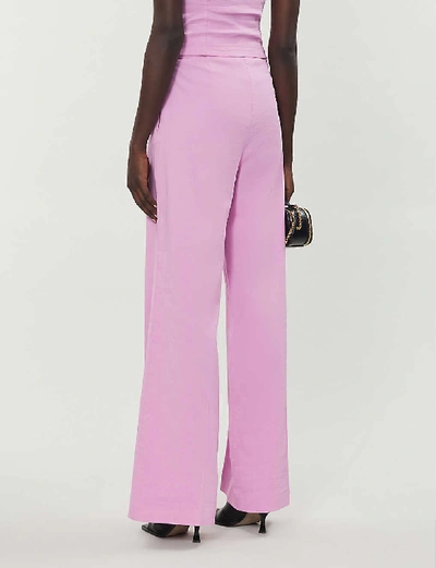 Shop Pinko Luigia High-rise Linen-blend Trousers
