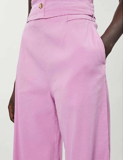 Shop Pinko Luigia High-rise Linen-blend Trousers