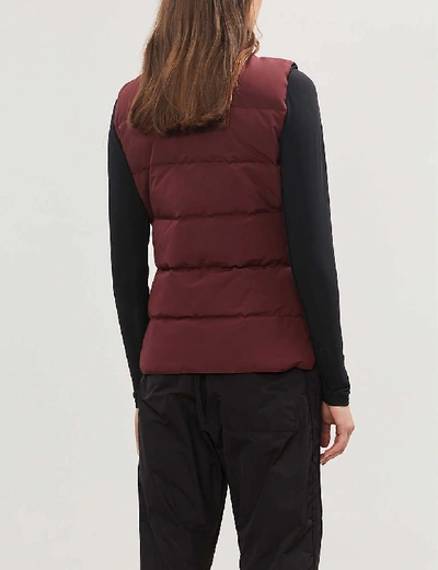 Shop Canada Goose Freestyle Sleeveless Shell-down Gilet In Red Burgundy